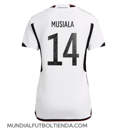 Camiseta Alemania Jamal Musiala #14 Primera Equipación Replica Mundial 2022 para mujer mangas cortas